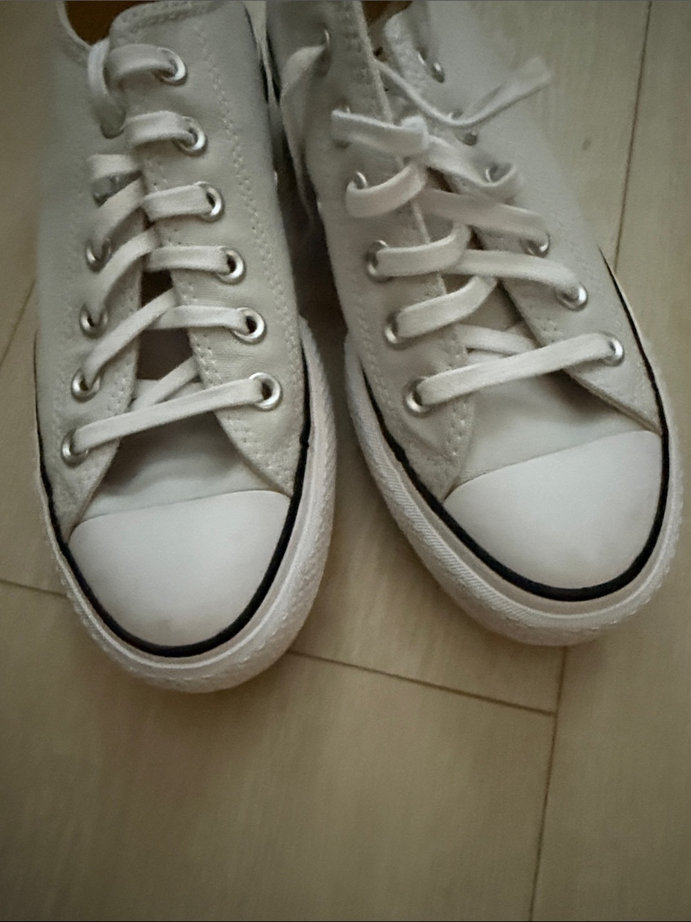 Converse Light Gray Low Top Platform Canvas Sneakers - Picture 10 of 12